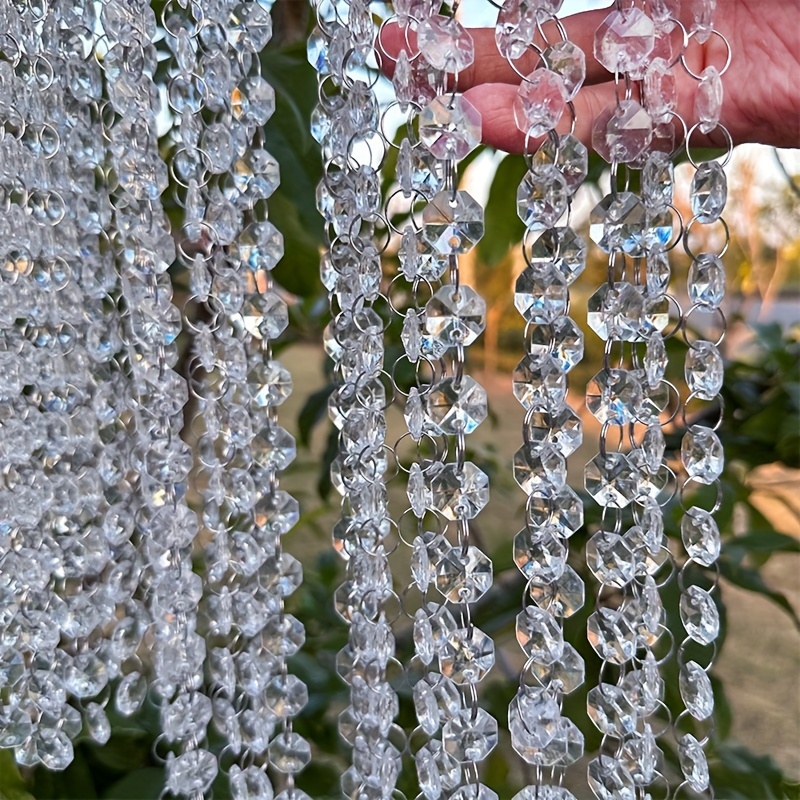 11 Yard Crystal Beads Garland Strand, Iridescent Clear Acrylic Diamond  Beads String Roll For Crafts, Beaded Curtains, Wedding Party Decorations,  Plastic Crystal Garland For Christmas Tree Ornaments 
