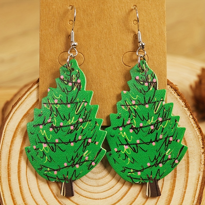 Green on sale leather earrings