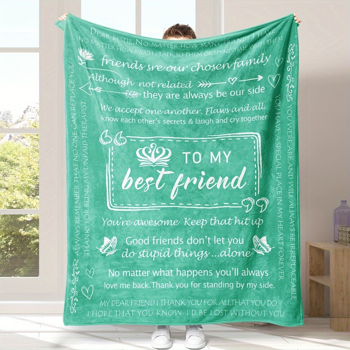 Bestie Blanket Best Friend Birthday Gift Friendship - Temu
