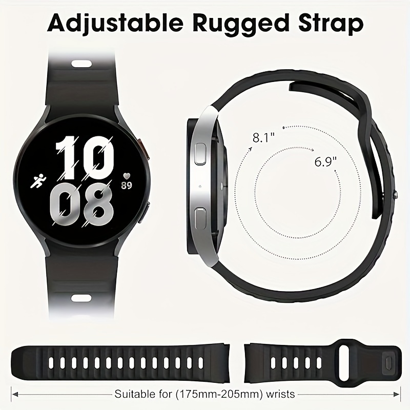 

Band Compatible With Samsung Galaxy Watch 4/ 5/ 6 Band 44mm 40mm/for Galaxy Watch 6 Classic Bands 47mm 43mm/watch 5 Pro 45mm/watch 4 Classic 46mm 42mm, Silicone Replacement Sport Strap For Men