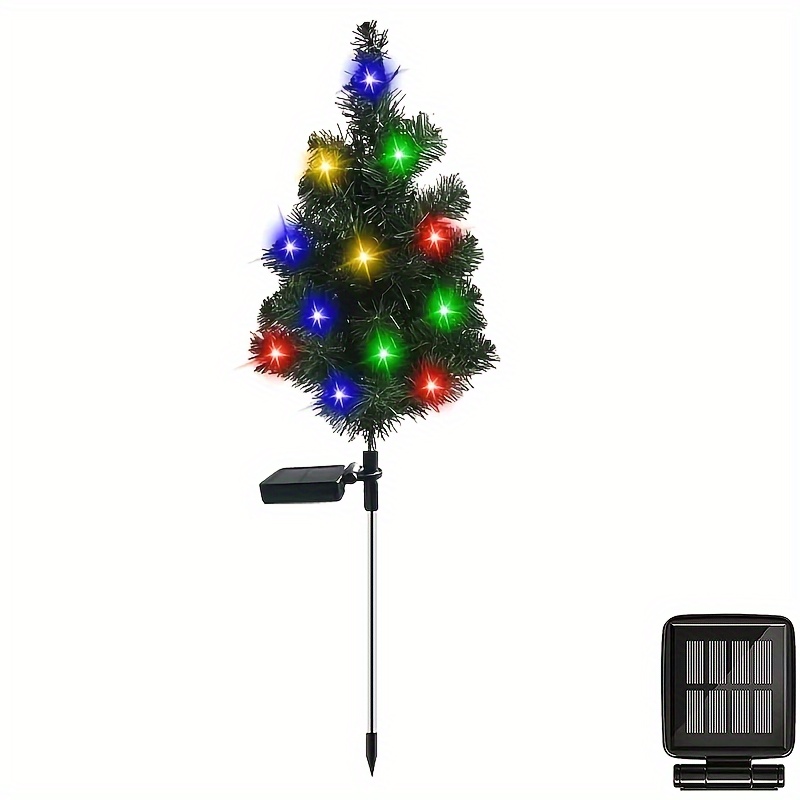 2pcs Luces Árbol Navidad Solar Ip65 Impermeables Iluminación - Temu