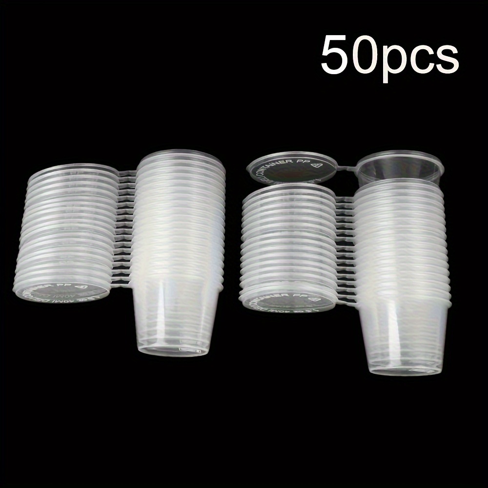50pcs Disposable Plastic Takeaway Sauce Cup Container Food Box