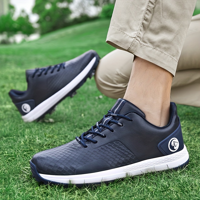 Mens Professional Detachable 8 Spikes Golf Shoes Solid Comfy Non Slip Lace  Up Sneakers For Golf Sport Activities, Check Out Today's Deals Now