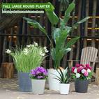 1 pack heavy duty plastic resin home and garden planter pots large round planter flower pot for outdoor indoor garden patio front door
