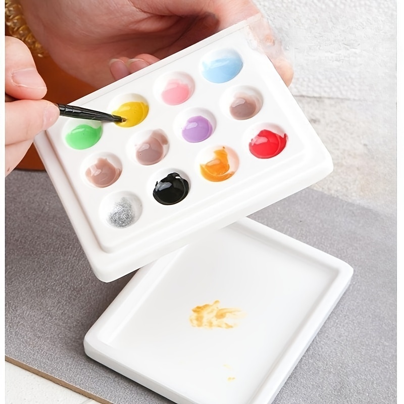 2 Pcs Aluminum Elongated Palette Child Watercolor Mixing Tray Gouache