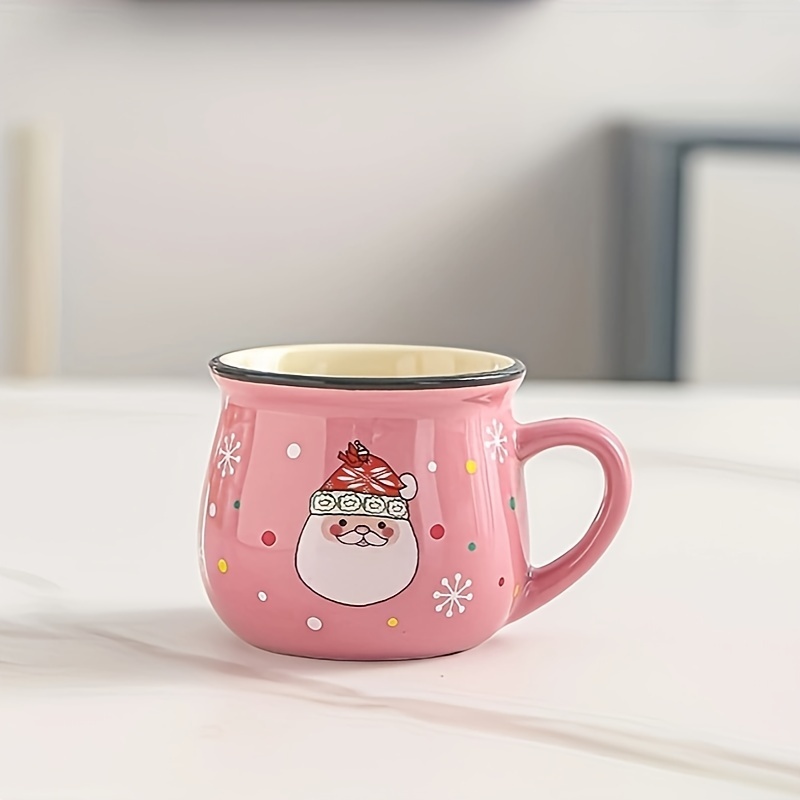 1pc Lovely Christmas Cartoon Creative Ceramic Coffee Mug For Breakfast,  Gift Cup