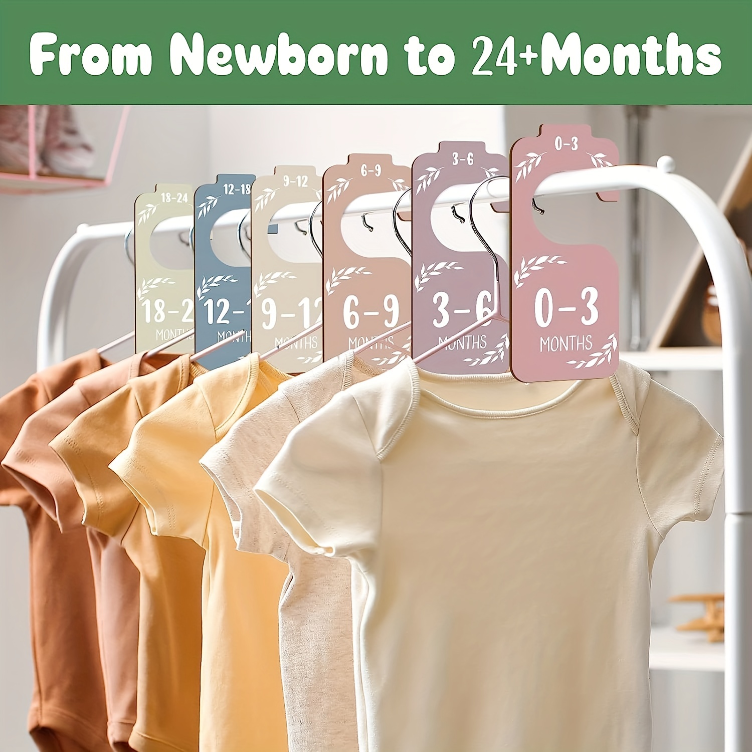 Wood Baby Closet Dividers, From Newborn To 24 Months Baby Clothes