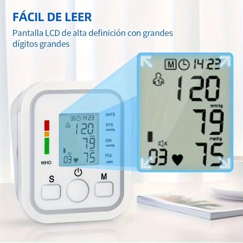 1pc Monitor De Presión Arterial De Brazo Cuidado De La Salud En El Hogar  LCD Digital