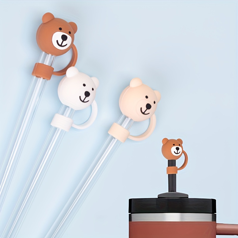 Straw Tips Cover Reusable Straw Toppers Cartoon - Temu