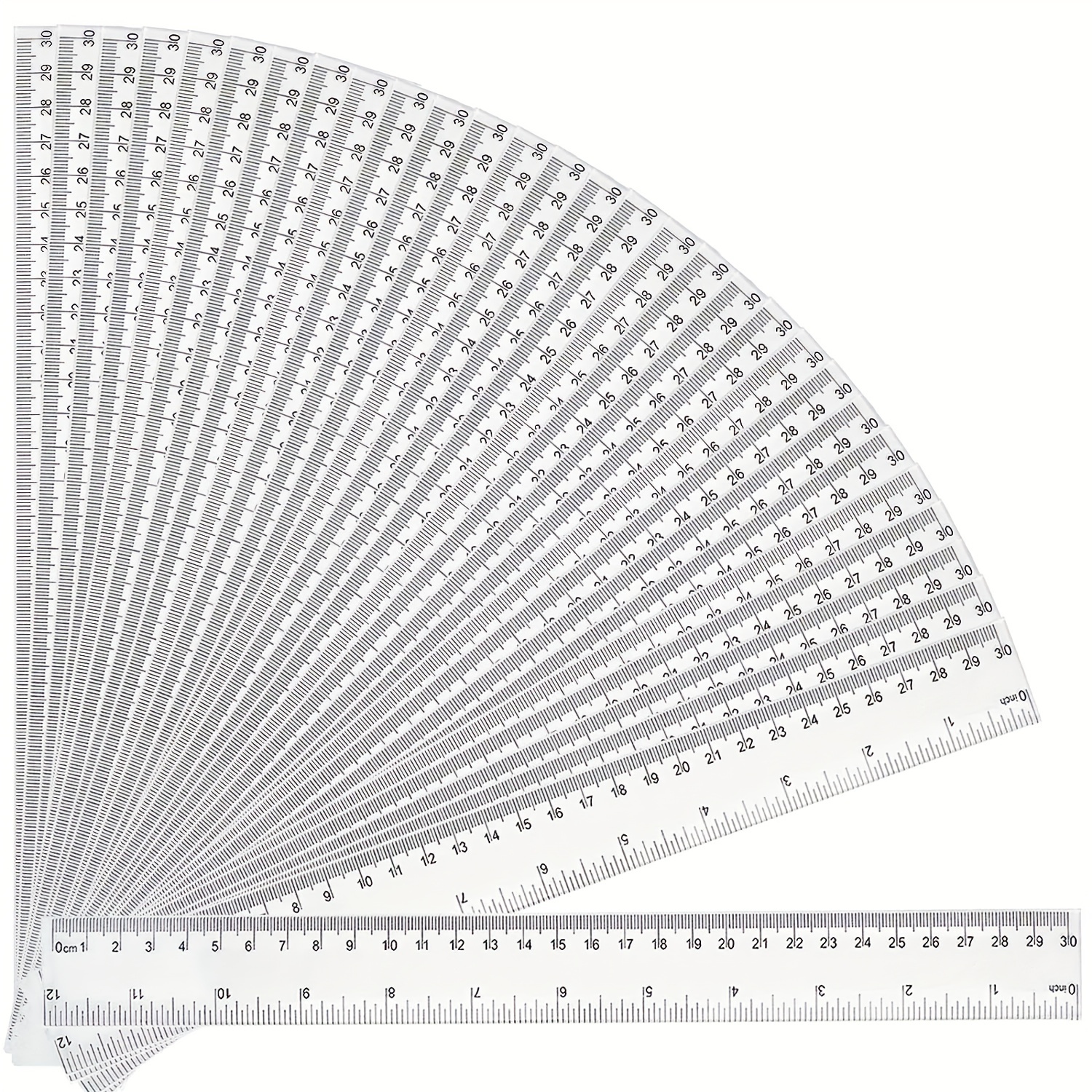  12PCS Clear Ruler, 12 Inch Plastic Rulers for School