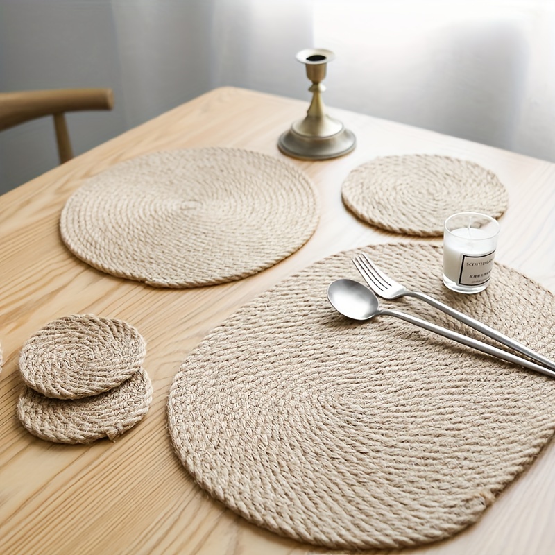 InsHome) Nordic Ins Waterproof Cotton Linen Table Mat Placemat Cloth Dining  Table Heat Insulation Mat Kitchen Home Decor Decoration Alas Meja Lapik  Meja 北欧风棉麻防水餐垫(IHTM001)