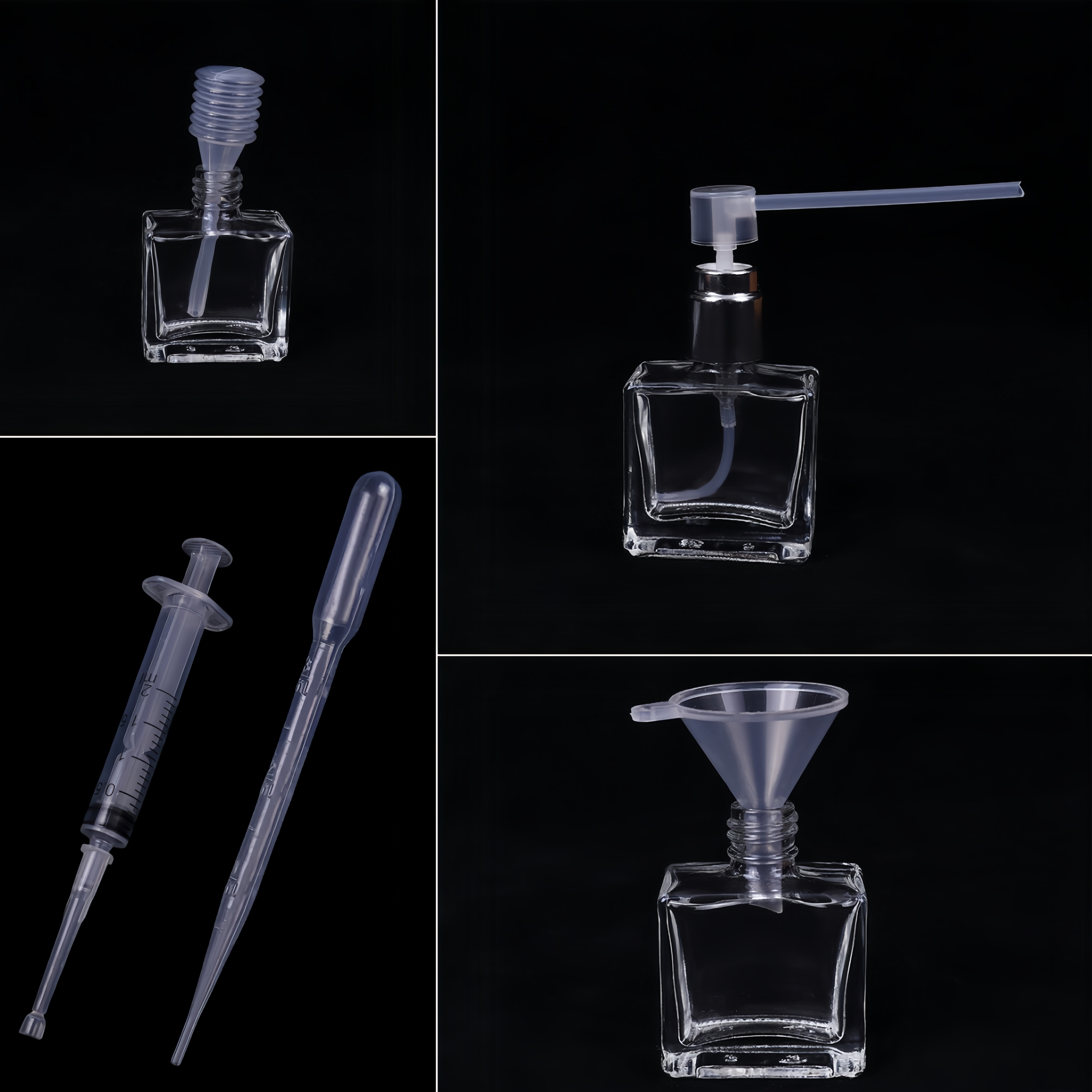 1ML /3ML /5ML Glass Liquid Dispenser For Refill Cosmetic Oil Luer