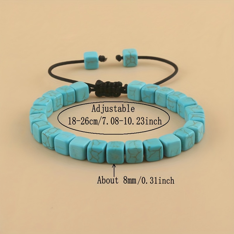 Adjustable Bracelet with Turquoise Beads Stylish Cord