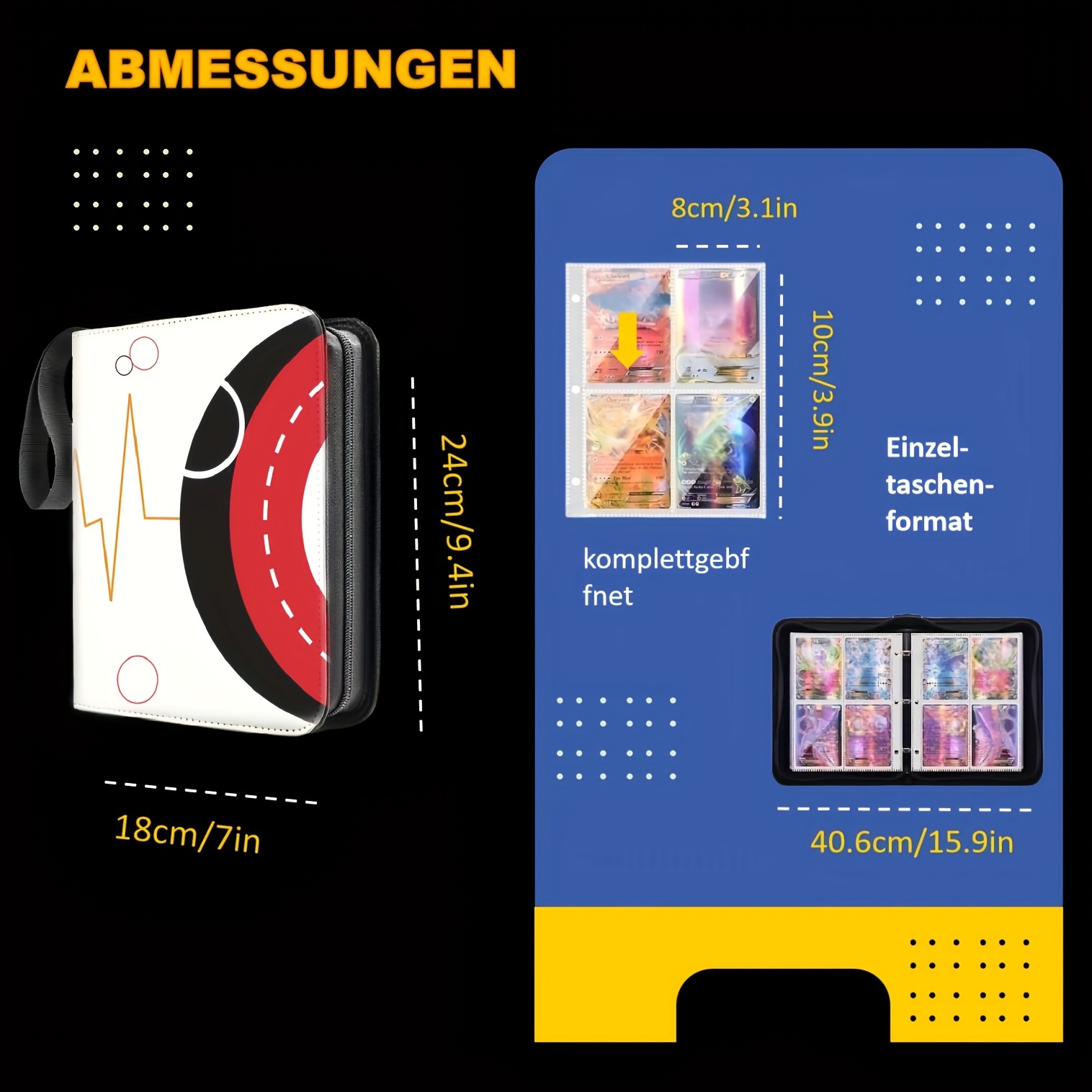 Accessoire JCC Kit de Rangement Cartes au Choix 1 Classeur Portfolio A4 + 1  Album pour Carte géante Jumbo + 1 Mini Porte-Carte de Poche (Offre N°3)