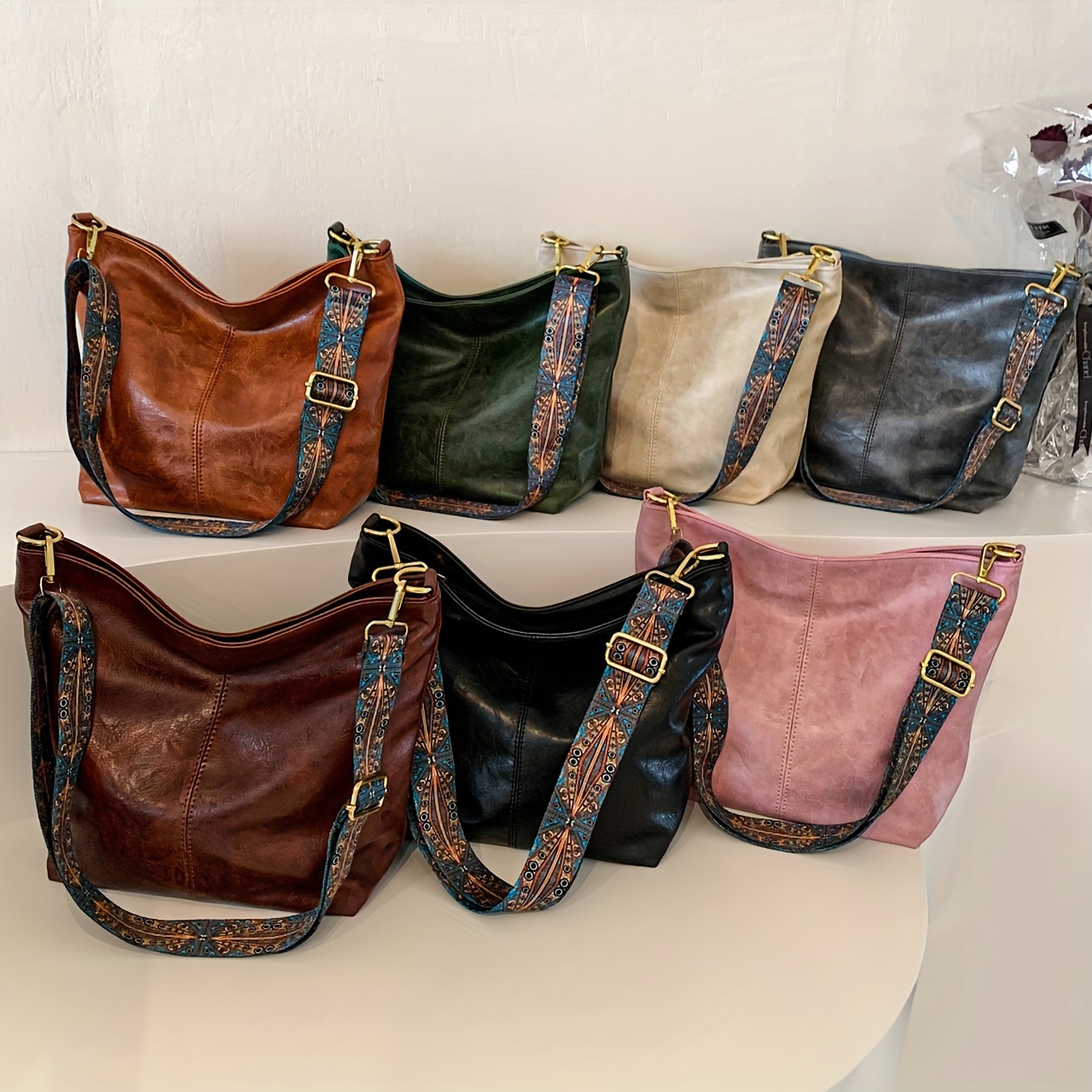 

Vintage Crossbody Hobo Bag, Retro Shoulder Tote Bag, Women's Fashion Bohemian Handbag & Purse