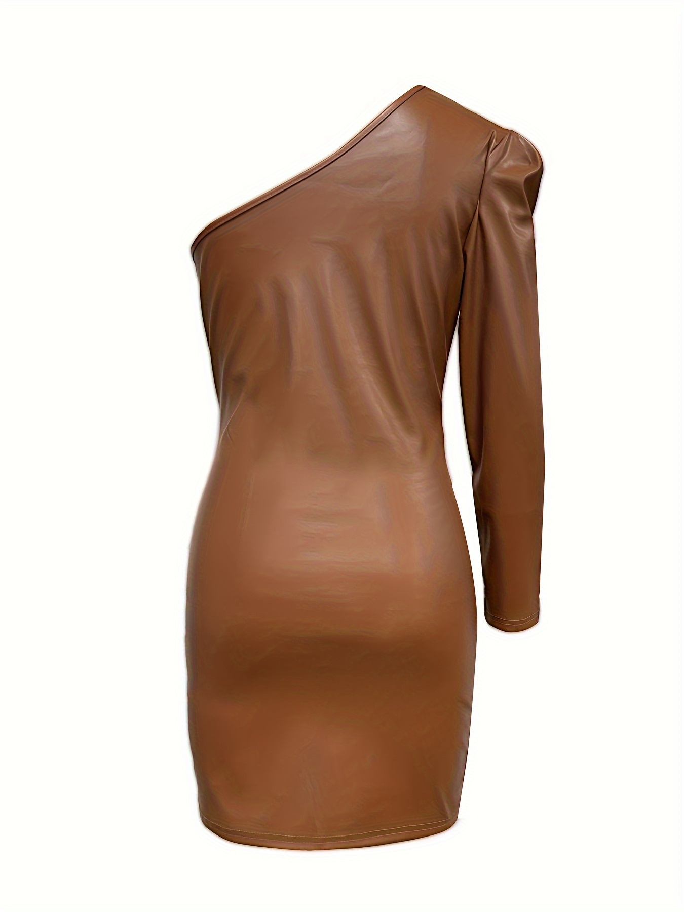 One Shoulder Leather Dress