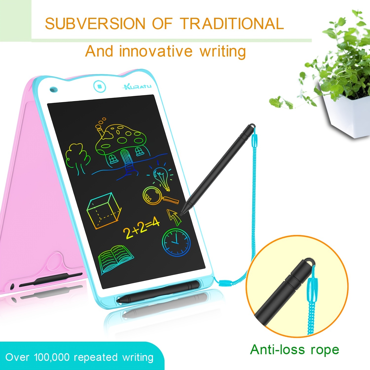 LCD Writing Tablet for Kids 12 Inch, Colorful Doodle Board Drawing Tablet  with Lock Function, Erasable Reusable Writing Pad, Educational Christmas
