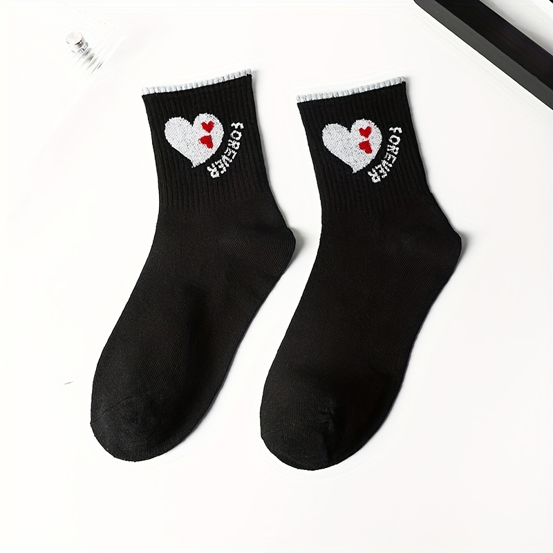 Chaussettes Heart en coton mélangé en Noir