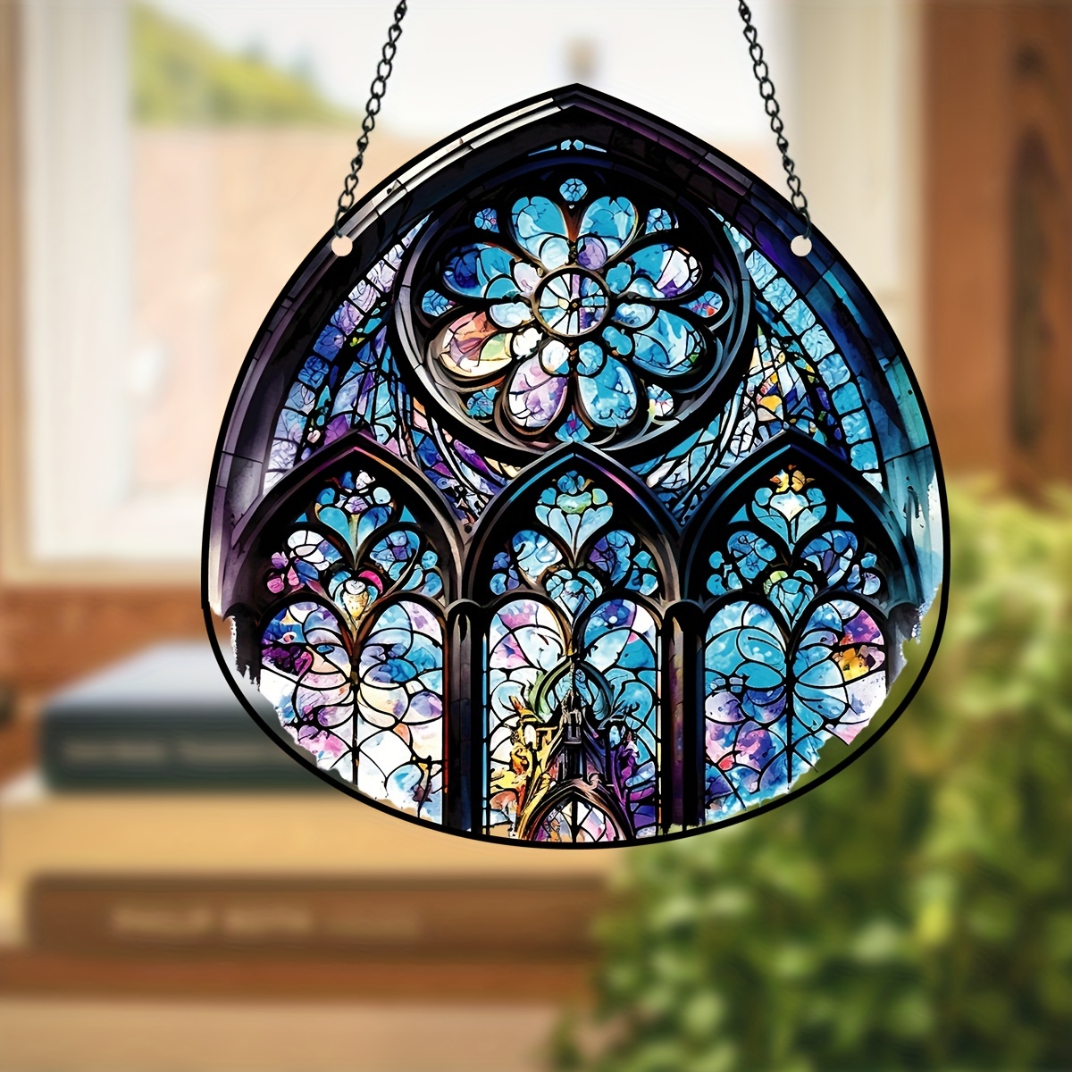 1pc Église Vitrail Suspendus, Décorations Vitrail, Église Suncatcher Pour  Décoration De Fenêtre, Couronne Signe Cadeaux Pour Maman, Pour Intérieur  Extérieur, Économisez Plus Avec Les Offres De