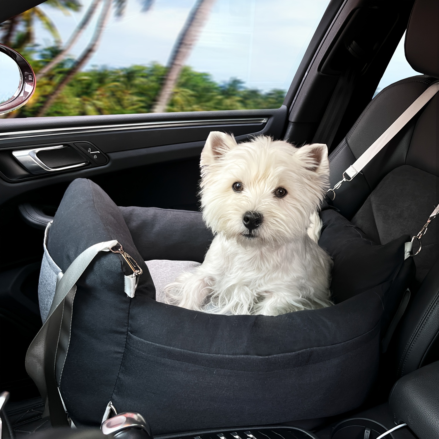 Dog Car Seat Dogs Two Seat Sizes Travel Safety Dog Bed Dog - Temu