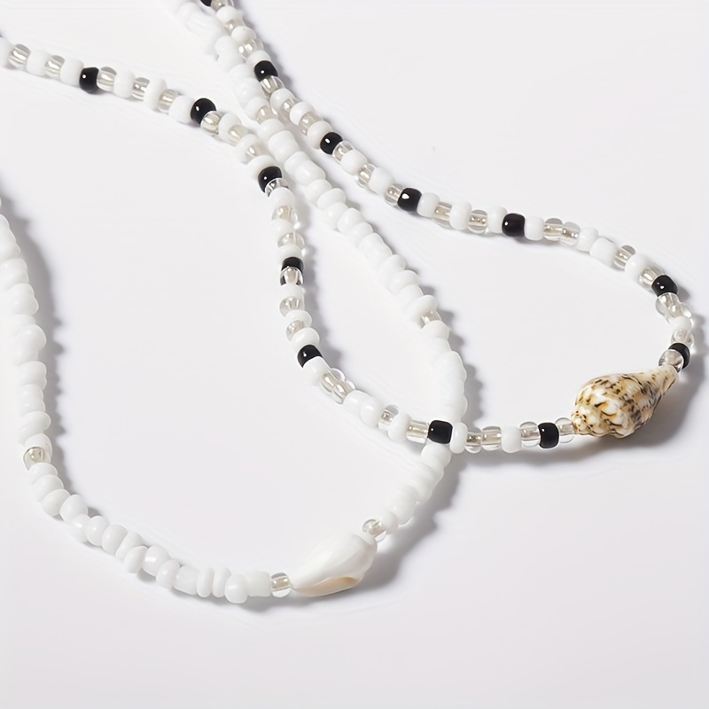 White Surfer Necklace Choker Pack, Genuine Puka Shell Necklace for Men &  Women