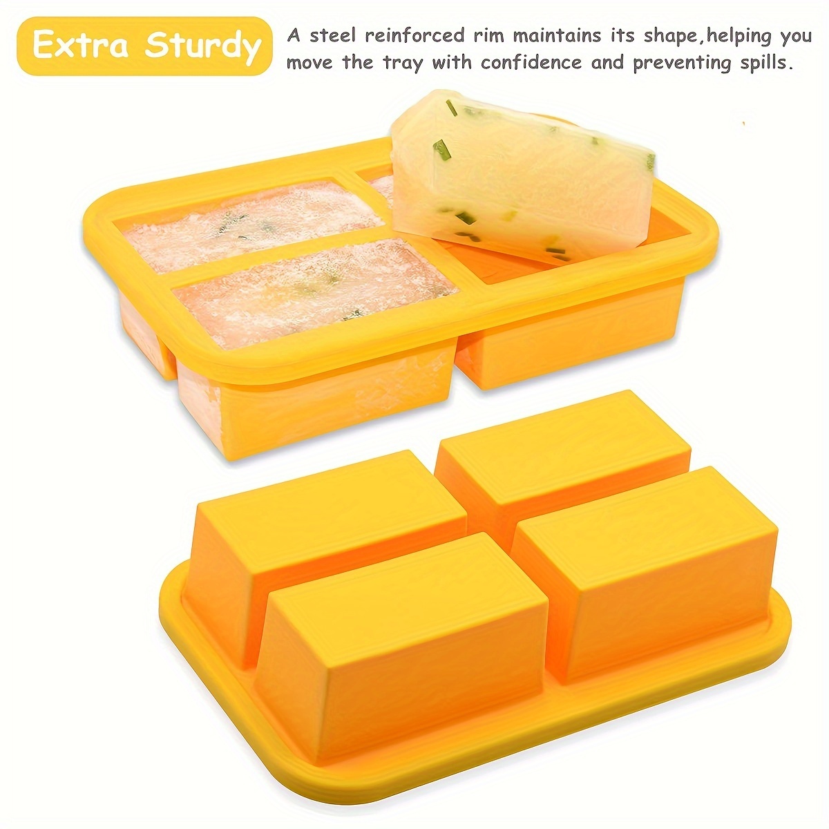1pc Extra Large Silicone Freezing Tray With Lid, Leak Proof Soup Freezer  Molds, Reusable Freezer Container, For Freeze & Store Soup, Broth, Sauce And