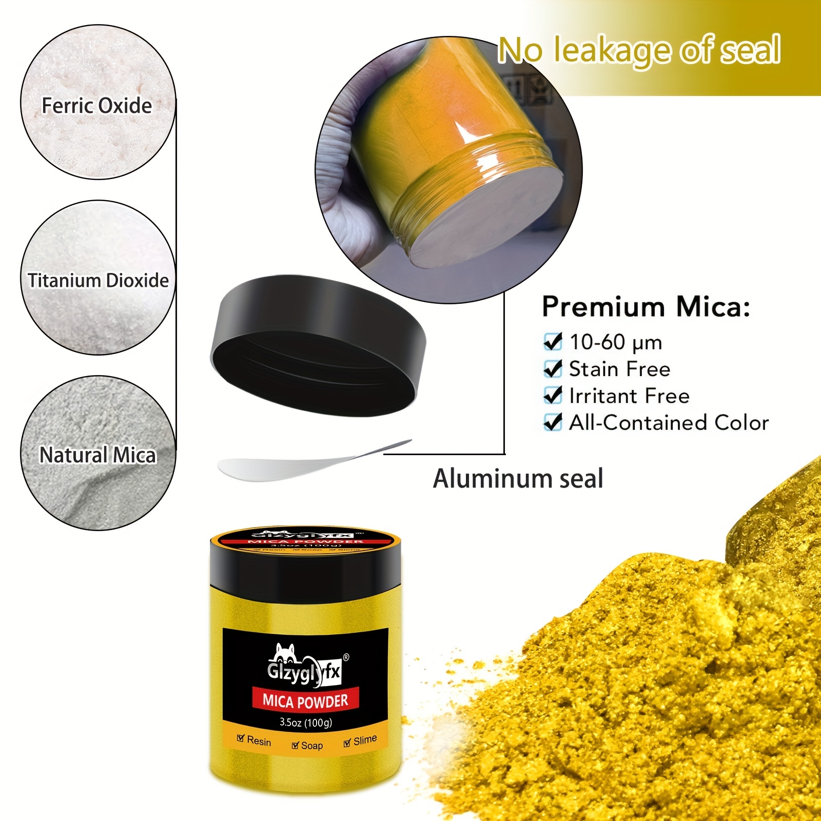 Resin Golden Mica Pigment Powder / 100 Grams Golden Mica - Temu