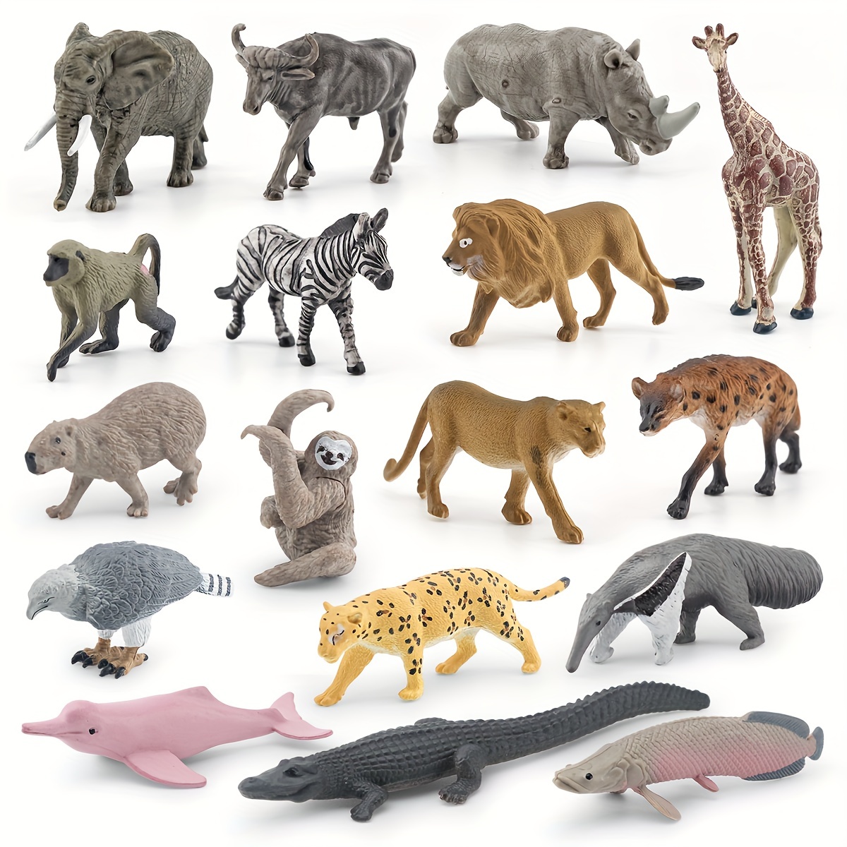 Safari Animals Figures Toys, Realistic Jumbo Wild Zoo Animals Figurines  Large Plastic African Jungle Animals Playset with Elephant, Giraffe, Lion,  Tiger, Gorilla for Kids Toddlers, 12 Piece Gift Set 
