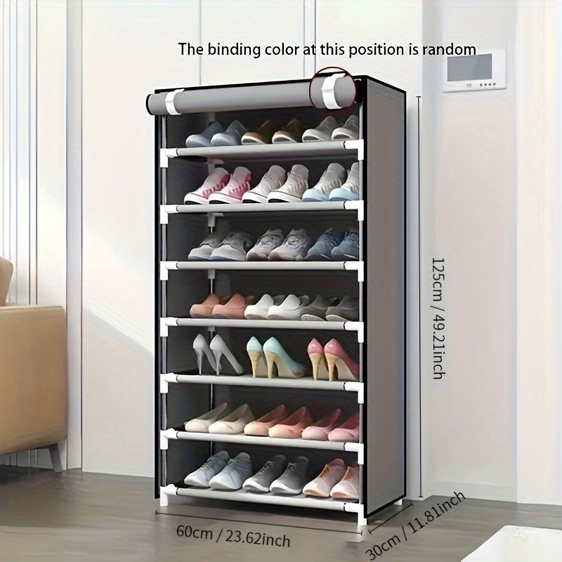2 row 6 tier Shoe Cabinet Freestanding Shoe Shelf Dustproof - Temu