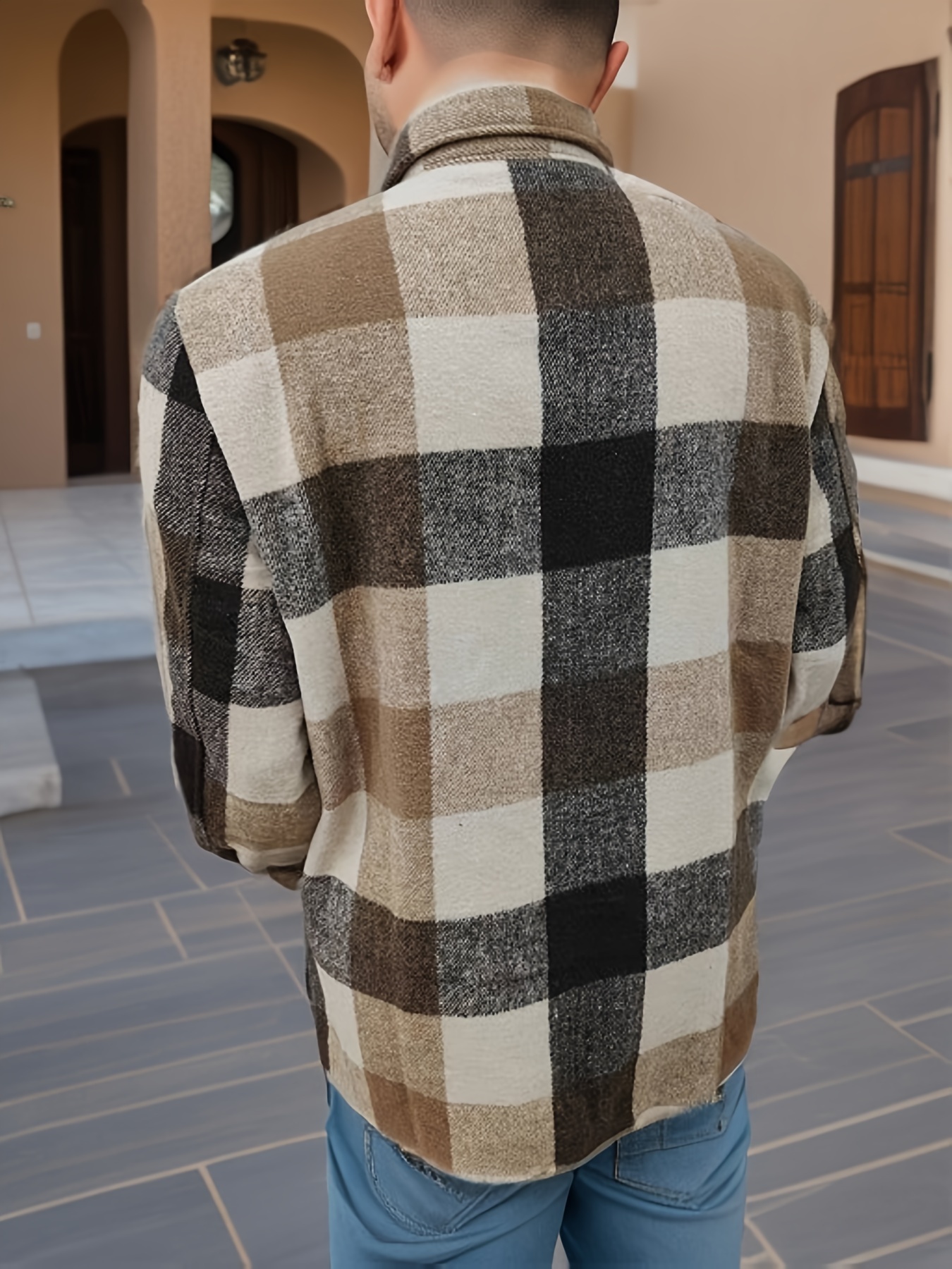 .com: Chaquetas para hombre, camisa de franela con estampado