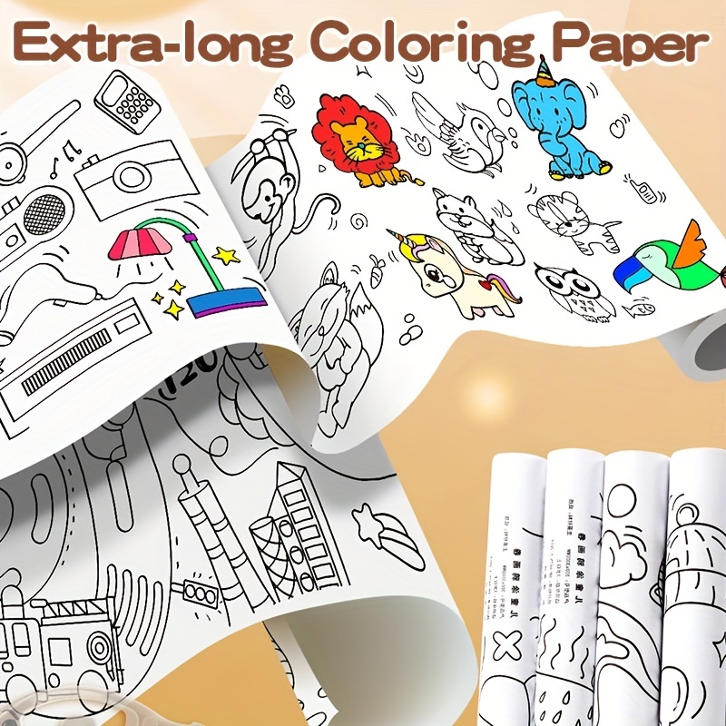 118.1 Long Children'S Drawing Roll, Coloring Paper Roll For Kids, Children  Drawing Roll (Food Party)