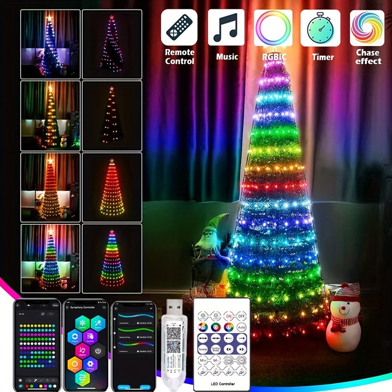 Intelligent Christmas Light, Rgb Ic, Color Changing Led Light With Remote  Control, Music Synchronization Fairy Tale Light With Multiple Flash Modes,  Plug-in Usb String Light With Timer, Christmas, Wedding, And Party  Decorations 