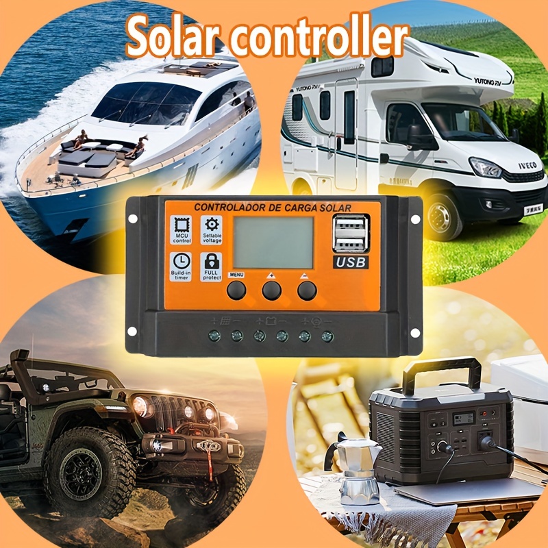 1 Kit Panel Solar Usb Dual 12 V-18 V-24 V Controlador, Cable Carga