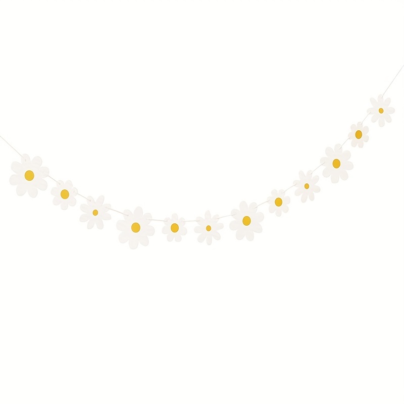 Birthday Party Decorations Daisies Pull Flowers Chrysanthemum Flag Banner