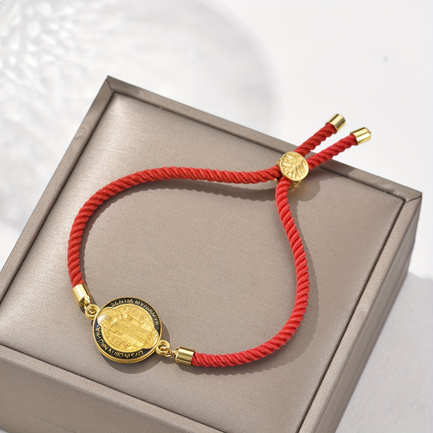 Pulsera Manilla Hilo Rojo Medalla San Benito Para Niño Bebé