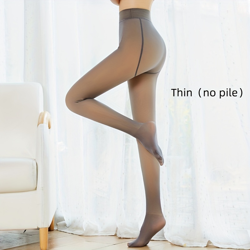 Womens See Silky Through Leggings High Elastic Sheer Ultra-Thin Skinny  Trousers