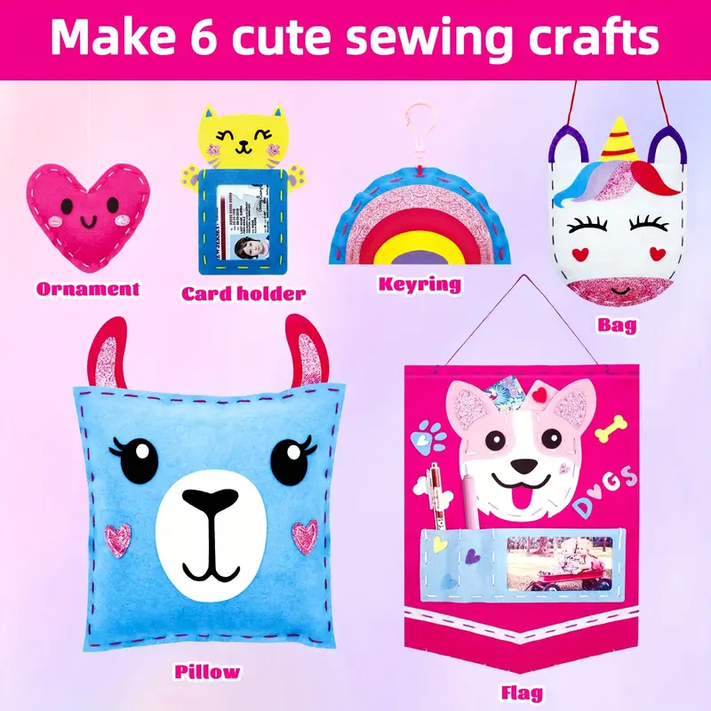 My First Sewing Kit For Beginner Kids Arts & Crafts, 6 Easy Diy