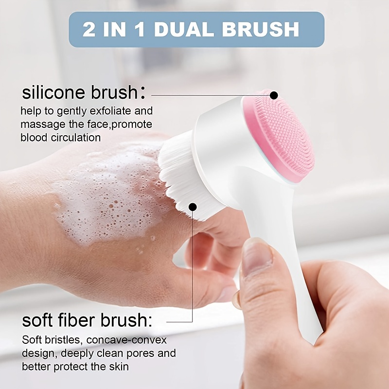 Handheld Silicone Facial Cleansing Brush Exfoliating - Temu