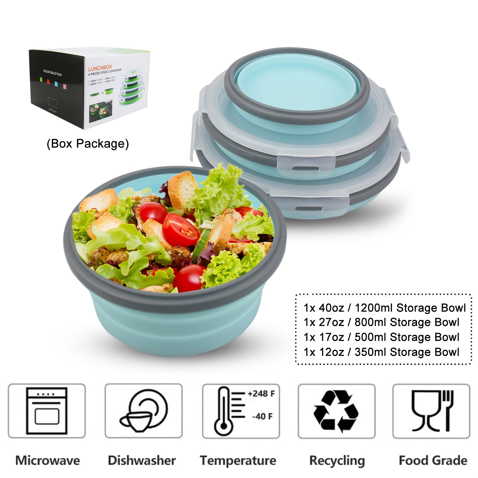 Meal Prep Containers for Food Storage, Food Containers Lunch Boxes Bowls  with Lids, BPA Free Food Grade, Freezer and Microwave Safe