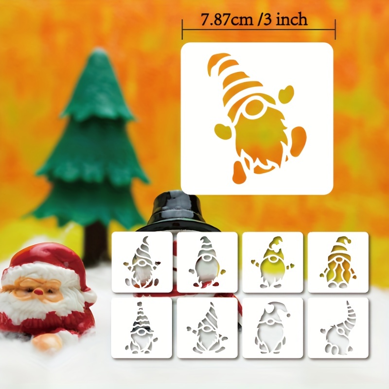 16pcs Reusable Christmas Stencils 5.9 Inch Merry Christmas Stencil Reusable  Stencils For Painting Christmas Decoration Painting Template For Furniture