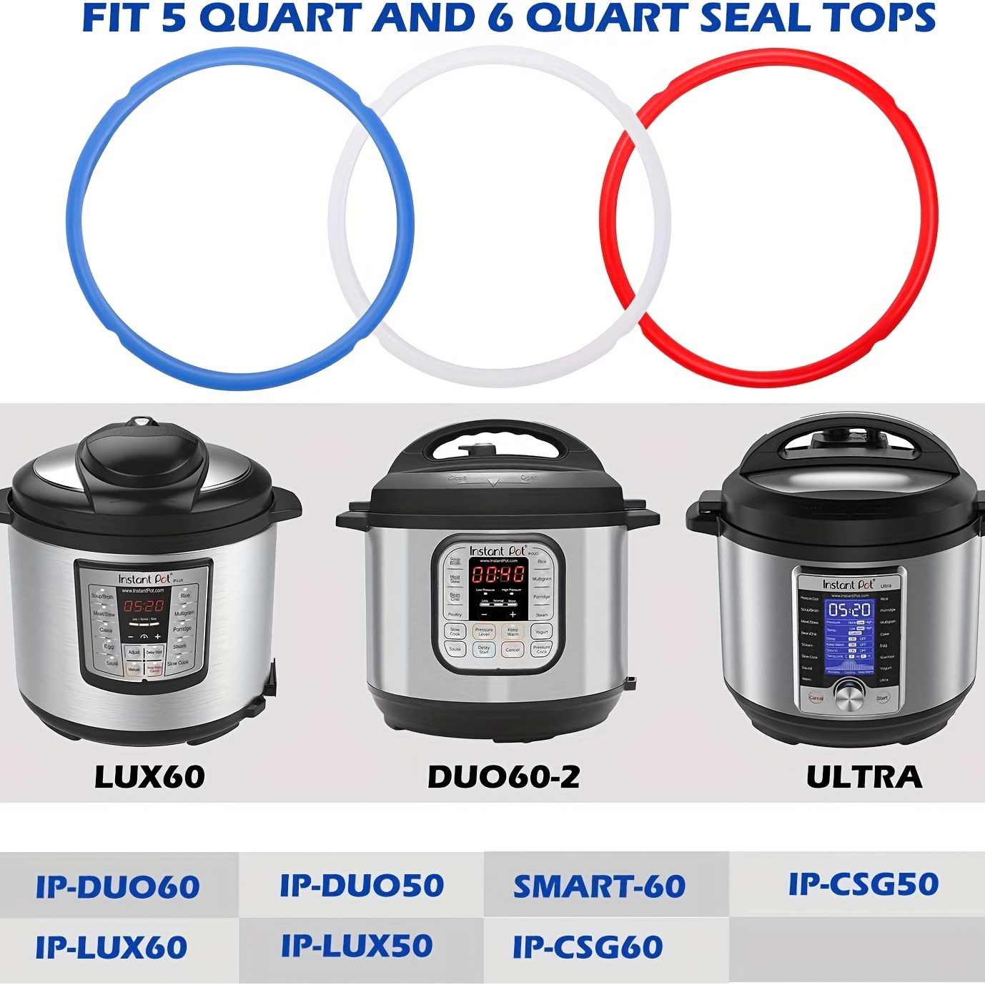 3pcs Silicone Sealing Ring For Instant Pot 6 Qt, Insta Pot Seals  Replacement Gasket 6 Quart Instapot Sealing Ring, Food-grade Silicone For  Ip-duo60, I