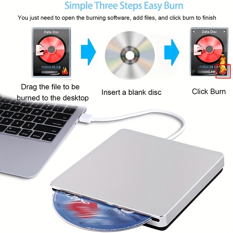 Lecteurs dvd pour apple macbook pro air mac pc ordinateur portable slot  externe slot-in usb cd dvd drive burner