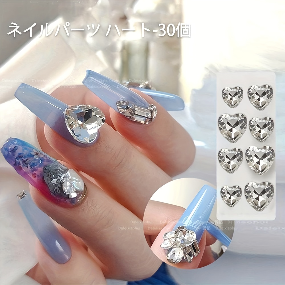 3d Crooked Peach Heart Nail Rhinestones special shaped Peach - Temu