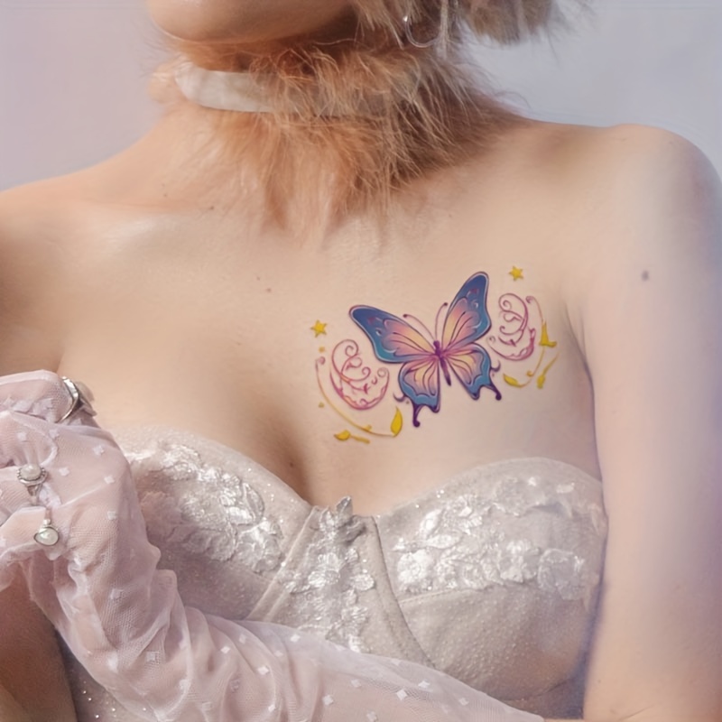 Tatuajes temporales - Mariposas - De colores - Niños