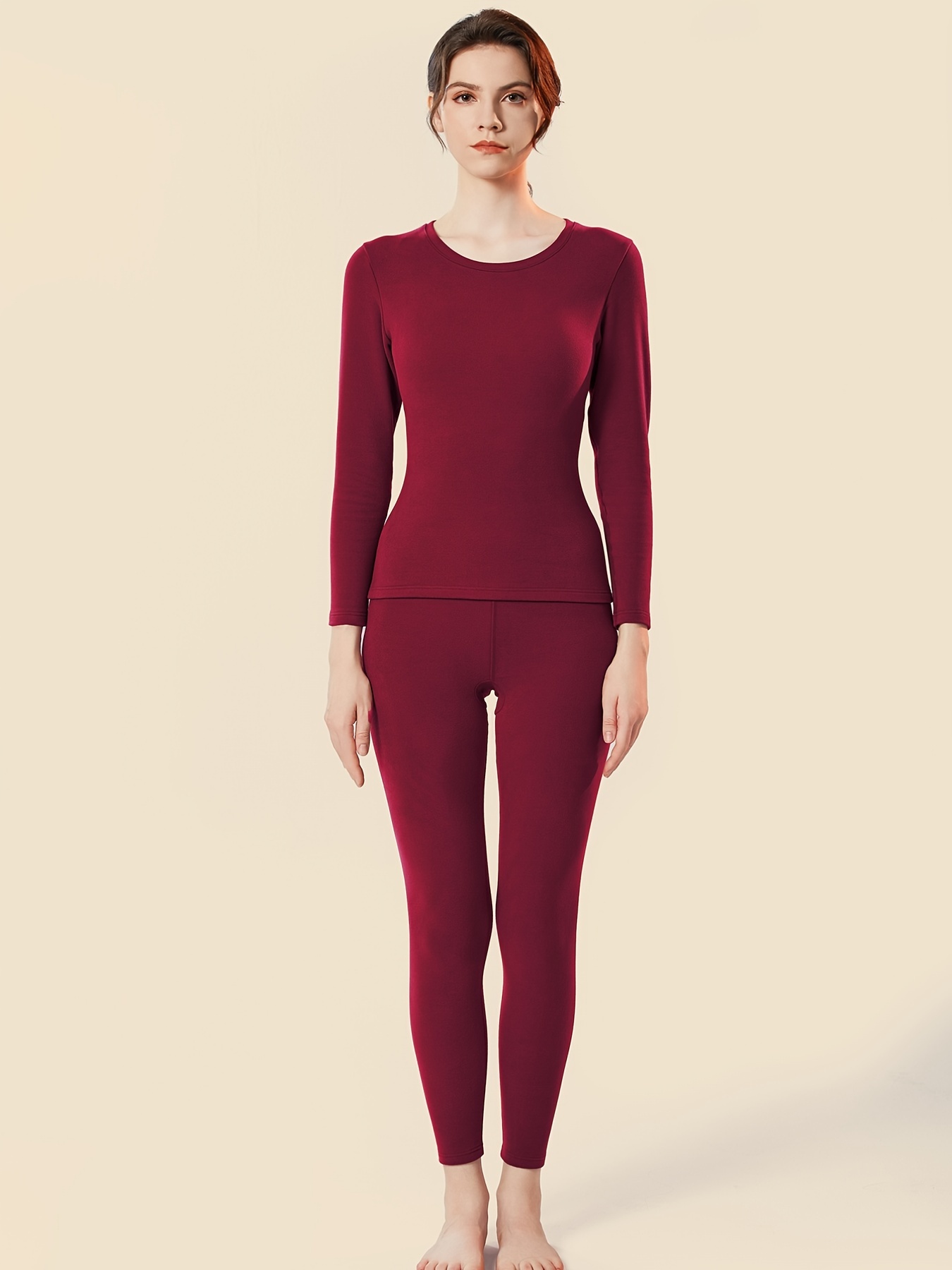 Ultra thin Seamless Thermal Underwear Warm Long Sleeve Crew - Temu