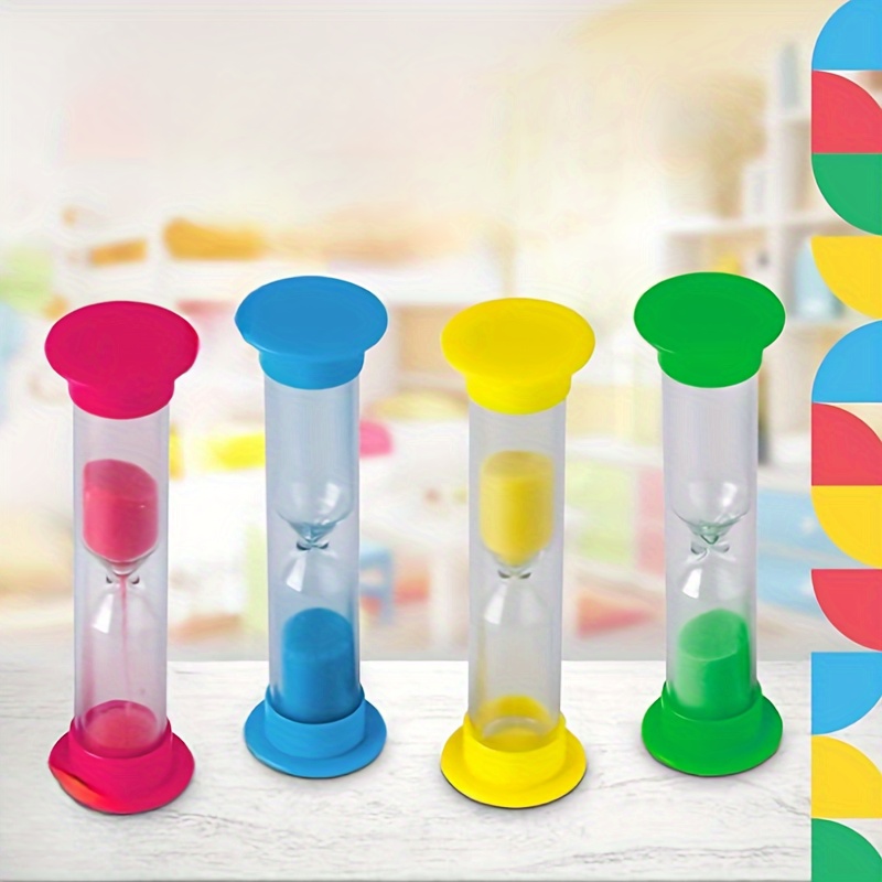 4 pezzi colore casuale bambini Timer plastico anti-caduta tempo clessidra  mini creativo Ornamenti piccolo regali creativo bambini piccolo Giocattoli  regali