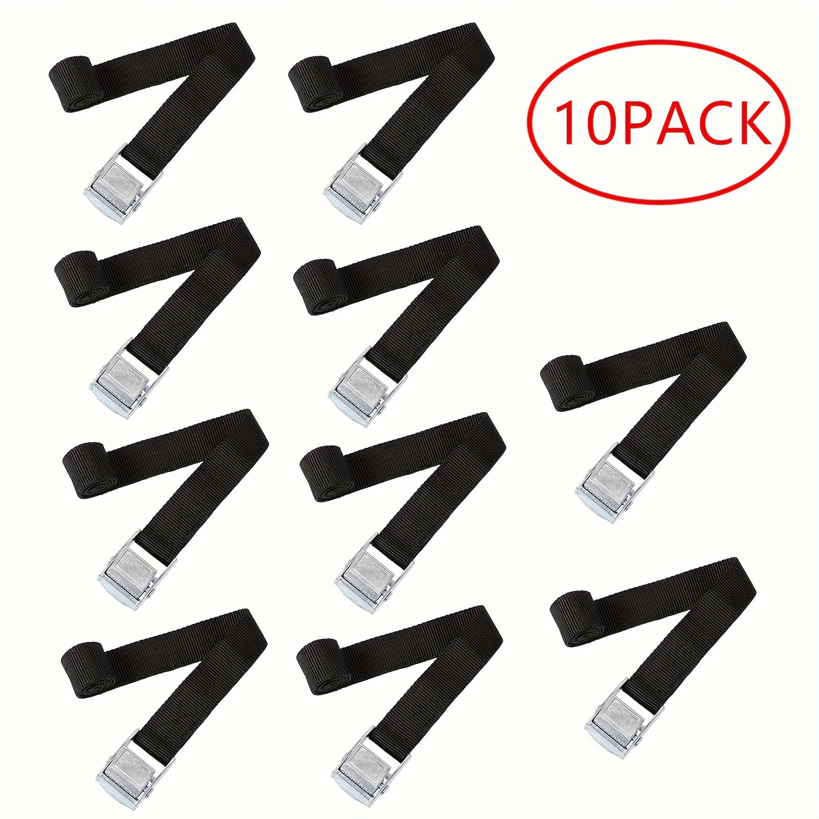 

10pcs Outdoor Camping Buckle Straps, Cargo Bundle Belt