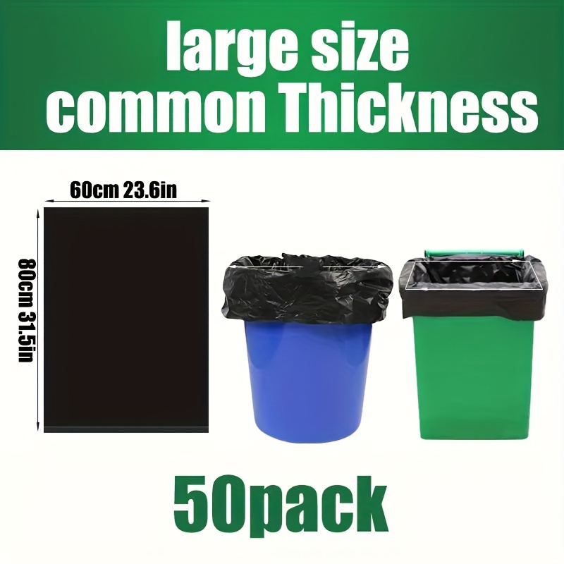 50pcs Extra Large Black Heavy Duty Trash Bag, Contractor Garbage