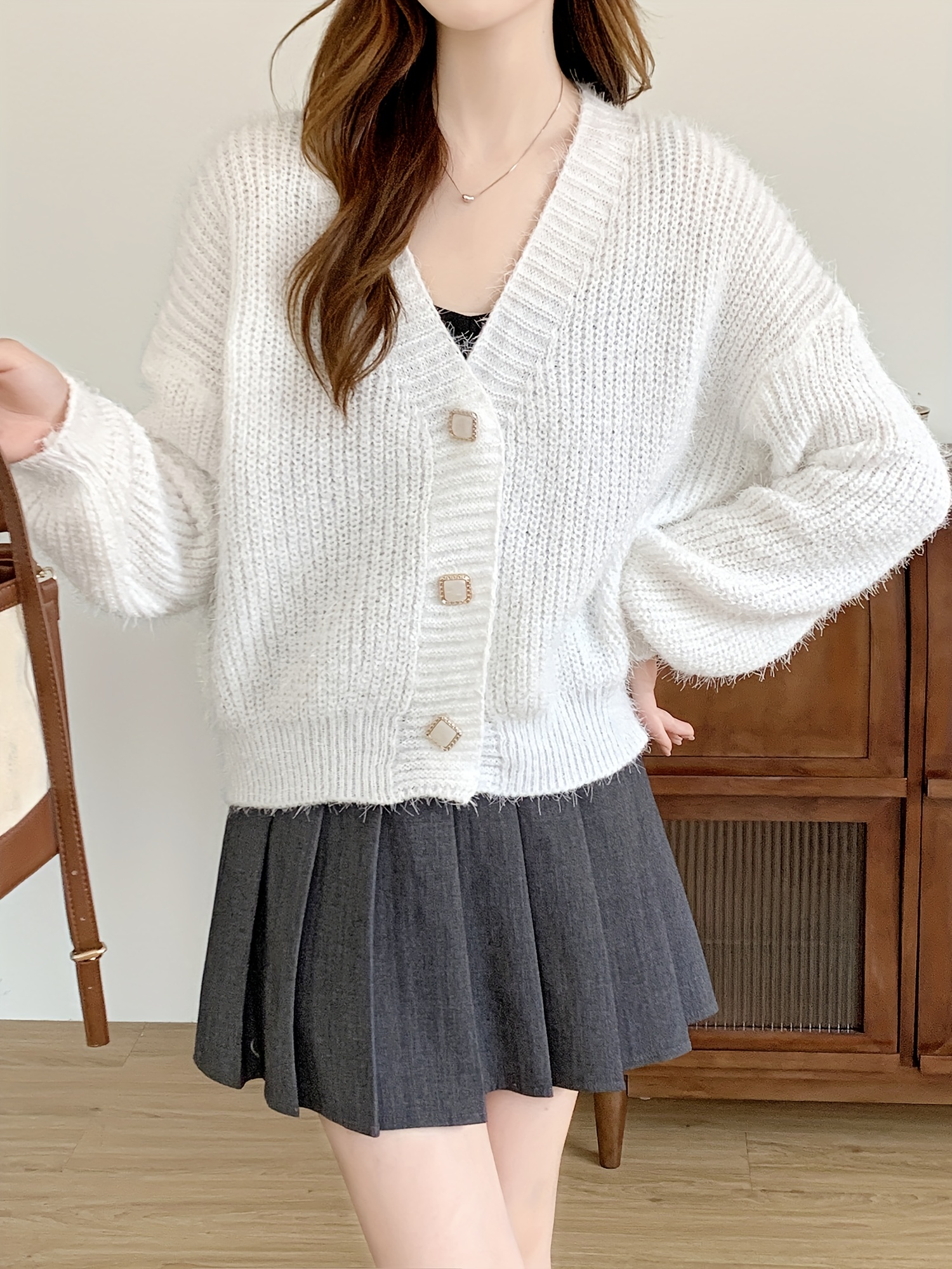 Girls' Knitted Cardigan Autumn Winter New Style Korean Style - Temu