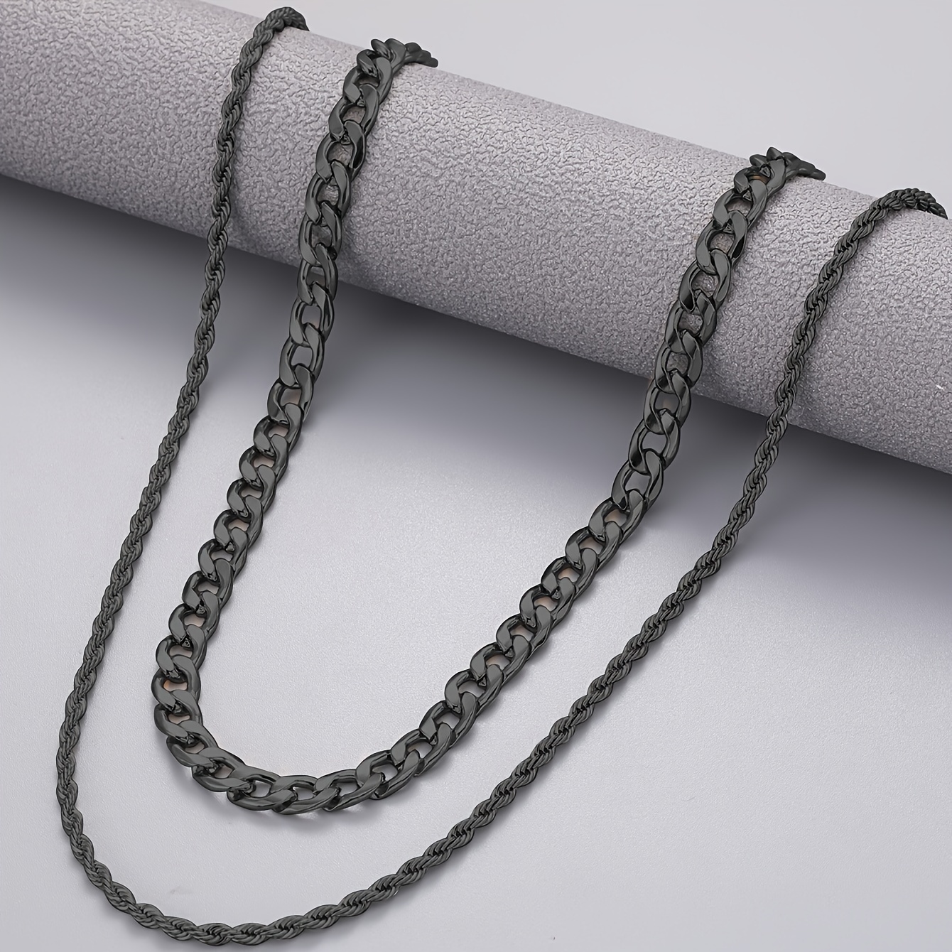 2pcs Men's Stainless Steel Necklace Set